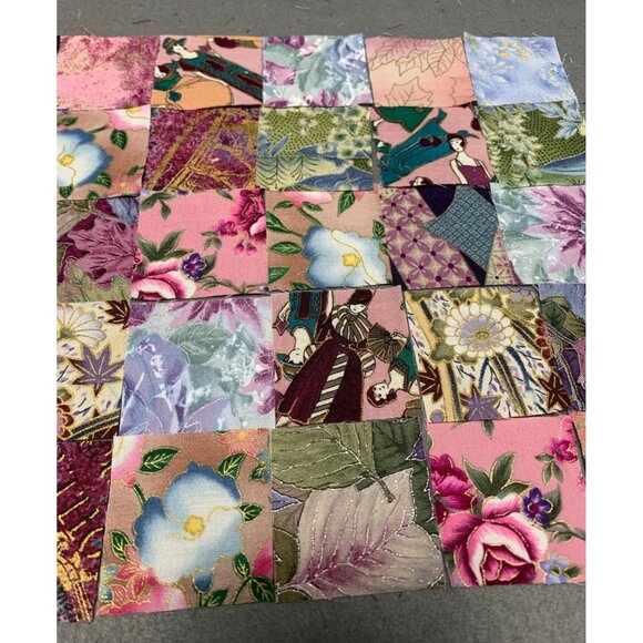 Precut 2" Quilt Squares - 132 Pieces - Cotton with Gold Silver Thread Fabric Sew - Picture 3 of 6